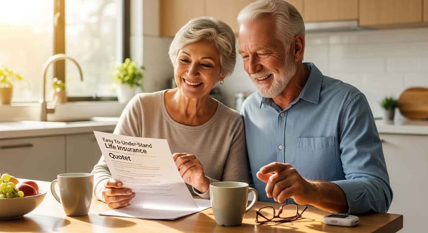 Life Insurance for Seniors with Diabetes, Senior couple comparing life insurance options with a glucose meter on the table